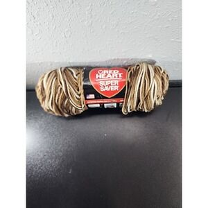 Red Heart Yarn Super Saver Worsted: Lot of 1 in color Bruns Ombre Cafes Lot 6110